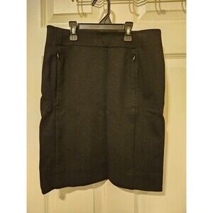 Diane von Furstenberg Black Skirt Size 6 Zip Pockets Zip Closure